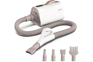 Olvy Sèche-cheveux professionnels pour chien - Souffleur d'eau pour chien - Avec 4 embouts - Insonorisant