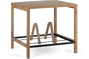 Estantería para Discos Stagecaptain SPR-4050 Woodie - Mueble para tu Tocadiscos y hasta 120 vinilos - Fijación Flexible de los LPs Mediante Soportes de Madera deslizables - Diseño Vintage