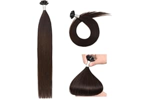 YANTAISIYU Extensiones de Queratina Pelo Natural Remy U Tip 55cm Cabello Humano Natural Queratina (50 g #4 Marrón Medio)
