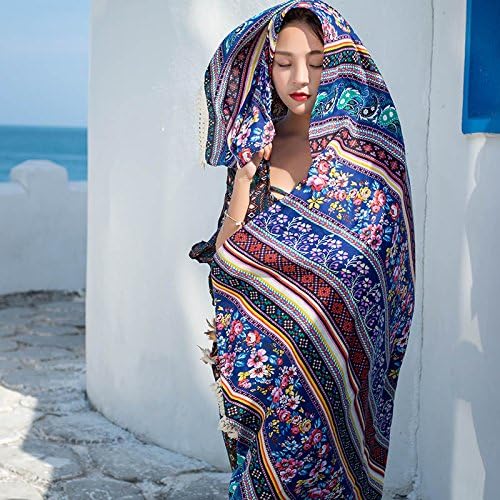 Decoration sj National wind scarves female Bohemian shawl dual-use long summer sun sun beach towel (190 * 100cm), wave pattern
