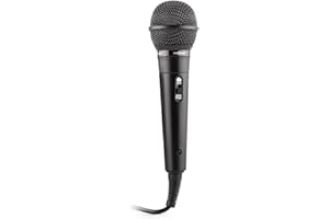 auna Dynamic Lightweight One Way Microphone (2.5m Cable Length 6.3mm Jack Connection 600Ohm 76dB) - Black