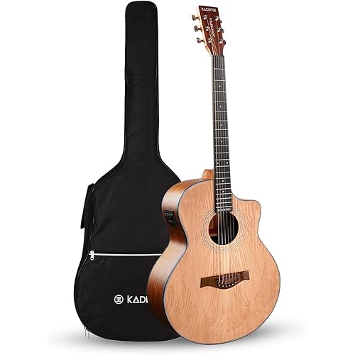Kadence Acoustica A06N 40” Semi-Acoustic (Electro-Acoustic) | Grand Auditorium Cutaway | EQ   Built-in Tuner | Natural Finish | Super Combo | Free Learning Course