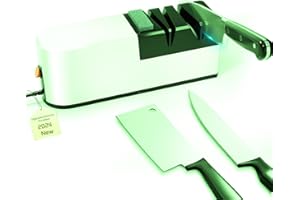 KISEELY Affilacoltelli elettrico, sistema di affilatura coltelli 5 in 1 con lama dritta, affilacoltelli professionale diamantato PER affilatura grossolana, riparazione e affilatura coltelli (QL1)