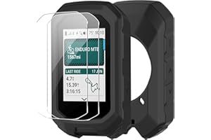CAUHENYEE Cover per Garmin Edge MTB con 2 Pellicole Protettive in Vetro Temperato, GPS, computer da ciclismo, accessori proteggi schermo (Nero)