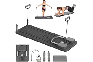Kocusu 5 en 1 Pilates Reformer,Mini Pilates Reformer avec Compteur LED, Planche de Pilate Pliable avec Rebond Automatique,pour Le Fitness,la Perte de Graisse et la Forme du Corps