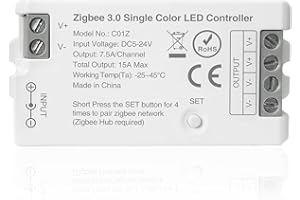 THUNGCIT ZigBee 3.0 LED-Controller C01Z Einfarbiger PWM-LED-Streifen-Glühbirnendimmer Kompatibel mit Echo Plus Home-Kit Zigbee Hub Bridge erforderlich DC5-24V