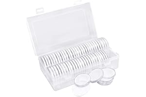 Set SourceTon di 60 Capsule per Monete (46 mm) Con Guarnizione in Schiuma - Contenitore e Scatola Organizer per Collezione