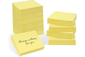 Agoer 24 Foglietti Adesivi Giallo per Appunti, 50 x 38 mm Mini Foglietti Adesivi Yellow, Confezione da 24 blocchetto, 100 Fogli/Blocco, 2400 Fogli Sticky Notes per Appunti, Promemoria & Elenchi