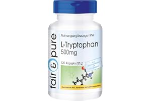 Fair & Pure® - L-Tryptophan 500mg - vegan - essentiell aminosyra - utan magnesiumstearat - 120 kapslar