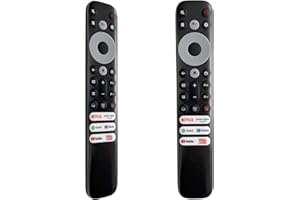 FOXRMT Remplacement Telecommande TCL RC902V pour TCL Smart TV 4K UHD QLED TV (Pas de Fonction vocale,Aucun Réglage Requis)