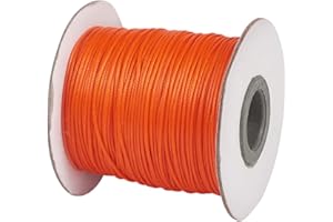 CHERISWELRY Cheriswely, Filo di poliestere, 1 mm, con rocchetto per creazione di gioielli, colore: arancione scuro