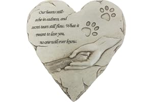 YOICN LTH BGG Heart-shaped Dog Pet Memorial Stones, Hand-Painted Loss of Pet Dog Memorial gifts with Sympathy Poem and Paw in Hand Design,9.7'x9.3