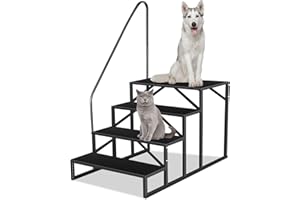 FRUYYZL Scaletta 4 Gradini con Maniglia, Scala 4 Gradini per Camper Piscina Antiscivolo, Scaletto di Sicurezza in Acciaio per auto da campeggio max 300 kg, Scaleo a gradini per portico casa mobile