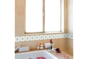 Funlife Selbstklebend PVC Tapetenbordüre, Tapete Bordüre Decken-Aufkleber Wandaufkleber Bodenleiste, zum Aufkleben für Bad Küche Zimmer Dekoration, viele Muster, wasserdichte Bodenleiste, 10cm x 2m