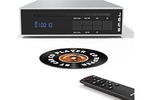 AOSHIDA SMSL PL20 HiFi CD Player for Home, CD Ripper, Bluetooth Car CD Players, 2*CS43131 Chip, USB Drive/Bluetooth Input RCA/BT/3.5mm/4.4mm Balanced/Optical/Coaxial Digital Output, Black (Silver)