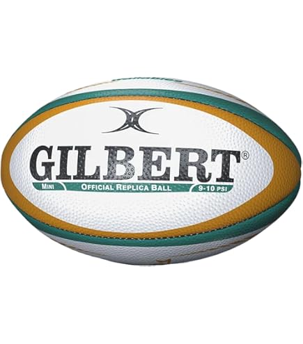Ballon De Rugby Miniature Gilbert Taille 1 - Licence Officielle Australie Rugby, Haute Qualité, Livré Dégonflé