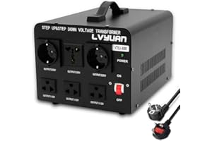 Cantonape 3000W Transformador Elevador/Reductor de Voltaje de 3000 Vatios Convertidor de Energía de 220 Voltios - 220V / 110V, 3000W Estabilizador de Voltaje automático