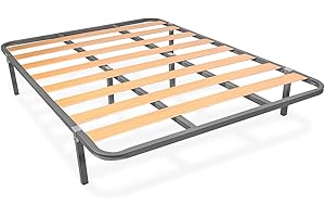 Somnia Descanso - Somier de Láminas Estructura 30x30mm con Juego de Patas, Acabado en Pintura Epoxi Gris, 150x190