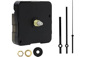 EuAcesry Mouvement d'horloge Silencieux, Mécanisme d' Horloge avec Aiguilles Noir Super Silencieux, Mecanisme Horloge Complet avec Aiguilles, Mouvements pour Horlogerie