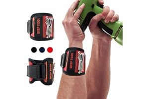 WLZP [2022 New] Bracelets magnétiques, Meilleurs Cadeaux pour Hommes,15 puissants aimants en néodyme pour Tenir Les Outils, idées Cadeaux pour Hommes,Petit ami, Femmes, Bricolage et Anniversaire Rouge