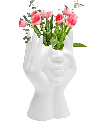 Vase En Céramique Forme Féminine CEMABT - Décoration Bureau Ou étagère - Design Artistique - Blanc