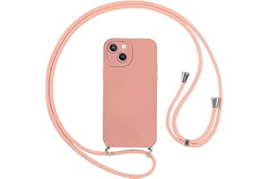 Vauki handyband Hülle für iPhone 13 Mini mit Band, HandyHülle mit Kordel, Weich Silikon TPU Stoßfest Bumper mit Kette zum Umhängen für iPhone 13mini, Lanyard - Rosa