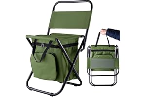 SteelMule Silla Camping Plegable Ligera con Bolsa Térmica - Silla Plegable Playa y Camping – Ligera, Compacta y Resistente con Respaldo Ergonómico y Estructura de Aluminio para Exterior