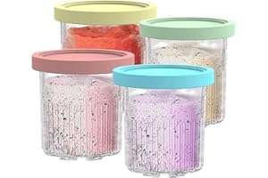 LAMALA 4 Stück Eiscreme-Maschinen-Ersatzgläser mit Deckel, passend für Nc500 Nc501 Ninja- Creami Serie Eiscreme-Maschinen