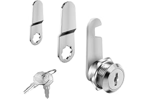 vgggrd 16mm Serrure de Boîte Aux Lettres avec 3 Plaques de Serrure Différentes et 2 Clés, Serrure à Came pour Boîte Aux Lettres/à Outils, Casier, Classeur