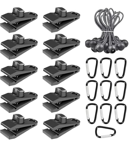 50 Corde Elastiche Con Gancio Per Tende Telone Striscione Rete - 8