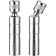 2 x Thin Wall Spark Plug Socket, 14mm 16mm Universal Joint 3/8 inch 12-point Magnetic Swivel Spark Plug Socket Set, Magnetic Spark Plug Wrench Spark Plug Spanner, Car Repair Spark Plug Removal Tools