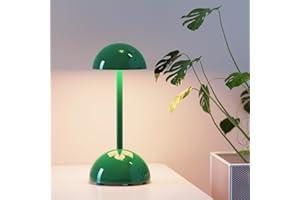 Homuserr Lámpara de Mesa, Lámpara Inalámbrica con Control Tactil, Lámpara de Mesa LED Recargable de 2000mAh, 3 Modos de Color, Regulable, para Comedor Dormitorio Exterior (Verde)