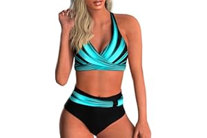 COZYAN Femme Maillots de Bain Deux Pièces Push-up Ensembles Deux pièces Maillots de Bain Femmes 2 Pieces Crossover Push Up Bikini Sets Tribal Print Ensemble de Tankini