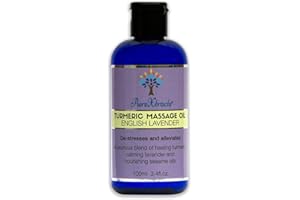 PUREXTRACTS Turmeric Massage Oil with English Lavender, 100% Natural, Arthritis Relief, Helps with Sleep, Anti-inflammatory, Smells Amazing