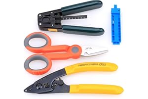 KELUSHI Cavo fibra ottica FTTH, spelacavi CFS-2 con foro per fibra ottica, forbici in kevlar per rivestimento fibra, con barra di guida per spelare i cavi