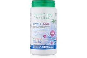 Armores Natura Integratori Alimentari, Armo-Mag, Integratore a Base di Magnesio, Favorisce il Normale Funzionamento del Sistema Nervoso e Muscolare, con Acido Folico, Vegano, Formato 150 g