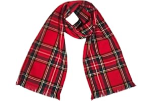 Bottega della Principessa -Bufanda de tela tartán-escocés-hecha a mano en Italia, rojo, 18-36 Meses