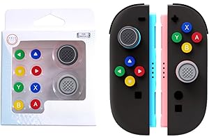 PIDYNX Joystick-Kappen für Switch2, Silikon-Tastenkappen, farbige Tastenaufkleber