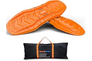 Easy4straps Heavy Duty 10t Traction Boards - 2 Pack Upgrade for 4x4 Escape & Recovery, Car AUV Emergency - Sand, Mud, Snow Tire Ladder - Orange