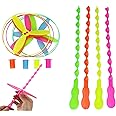 YUEMING 10 Pcs Twisty Pull String Saucers Helicopters Spinning Flying Discs Education Toys for Children (Dragonfly Theme, Color Random)