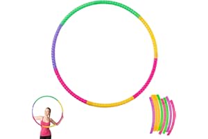 HLBKPX Hula Hoop, Hula Hoops Kids for Children Small Hula Hoop for Kids 7 Sections Colorful Detachable Tubes for Dancing, Playing Sports, Games, Swimming & Pet Training Weight Loss Fitness and Equipment
