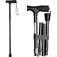 iCatchy Walking Flexible Stick, Easy Adjustable Height Folding Extendable Walking Aid Mobility Aid Collapsible Walking Stick for Unisex UKCA Approved