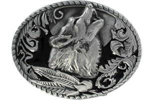 eeddoo® Gürtelschnalle - Heulender Wolf - Western - Biker Buckle (Buckle für Wechselgürtel für Damen und Herren | Belt Frauen Männer Oldschool Rockabilly Metall Biker Western Trucker Casino Skull)