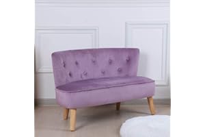 PWTJ Kids Sofa & Couch, Soft Velvet Upholstered, Stylish for Children's Room Decor, Perfect for Small Spaces - Play Couch for Toddlers 1-3 (Purple)
