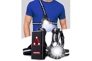 Victoper Luce di Corsa,1LED Luce Corsa Ricaricabile USB Tracolla Regolabile Tre modalità Luce Running Notturna Portatile,Impermeabile IPX5 Lampada Corsa con Luce di Avvertimento Adatta per Jogging