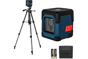Nivel Láser con Actualizado Trípode,RockSeed Cruz Verde Nivelador láser Puntos Horizontales y Verticales Nivel Laser Autonivelante Giratorio de 360 grados con Modo Manual/Autonivelante IP54