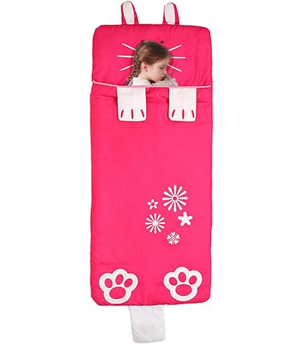 Tapis De Sieste Pour Enfant Avec Oreiller Et Couverture - Motif Dinosaure - Roulable Avec Poignée - 49x20 Cm - Pour Crèche, Maternelle, Voyage - 6