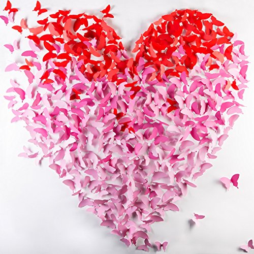 Wandkings Schmetterlinge im 3D-Style in FLIEDER, 12 Stück, Wanddekoration mit Klebepunkten zur Fixierung - 5