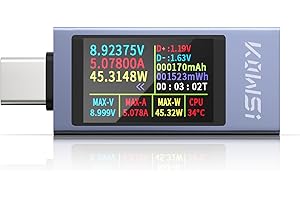 YEREADW USB C Tester Messgerät Typ-C Multimeter Digital, 4-30V 0-12A PD Voltmeter Power Meter Kapazität Spannungsprüfer Strommessgerät, USB Leistungskapazität Detektor (KWS-2303C)