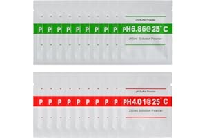 NYNELLY Nynel 20pcs PH Test Meter Mesure lot Solution tampon de mesure de la poudre tampon pH Point d'étalonnage Regard Pour pH Mètre Étalonnage Rapide et Précis du pH de Pureté d'Eau,4.01 6.86